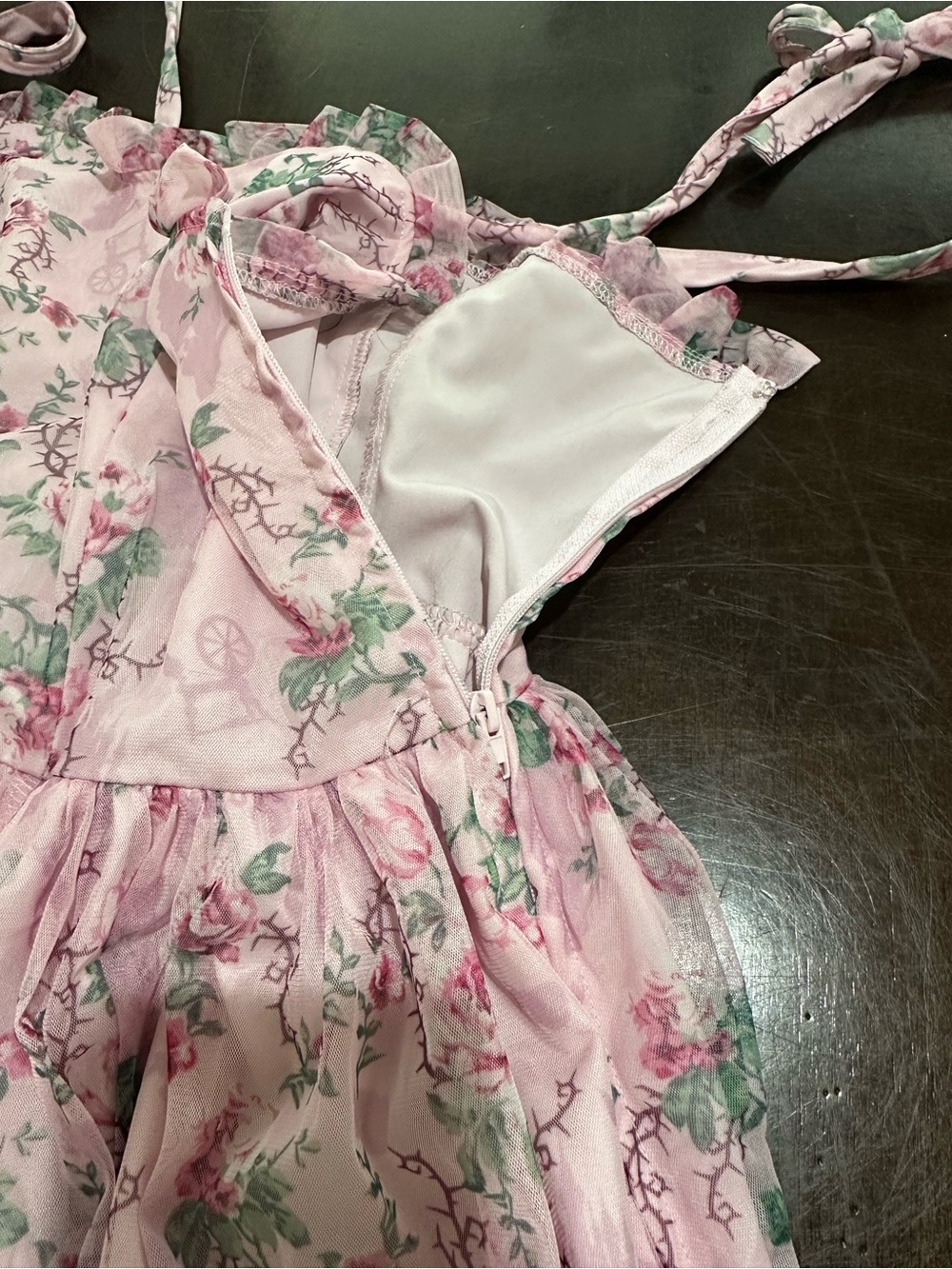 Disney Her Universe Light Pink Floral Ruffled Dress sleeping Beauty Sz l - Picture 6 of 11